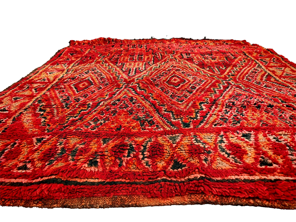 Vintage Moroccan Patchwork Rug  100% wool -7.5x5.9 ft/ 230x180cm