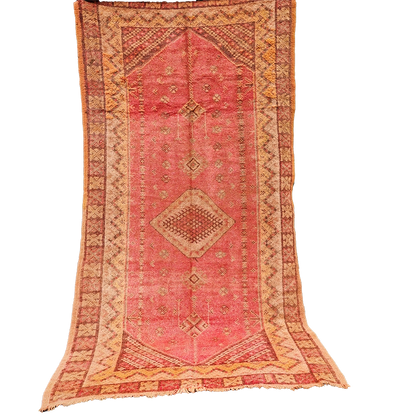 Vintage Moroccan Taznakht Rug – Handwoven Red Wool Masterpiece 7.0x4.9215x120cm