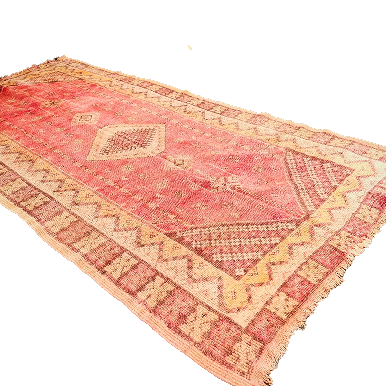 Vintage Moroccan Taznakht Rug – Handwoven Red Wool Masterpiece 7.0x4.9215x120cm