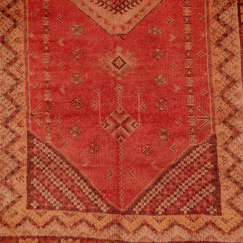 Vintage Moroccan Taznakht Rug – Handwoven Red Wool Masterpiece 7.0x4.9215x120cm