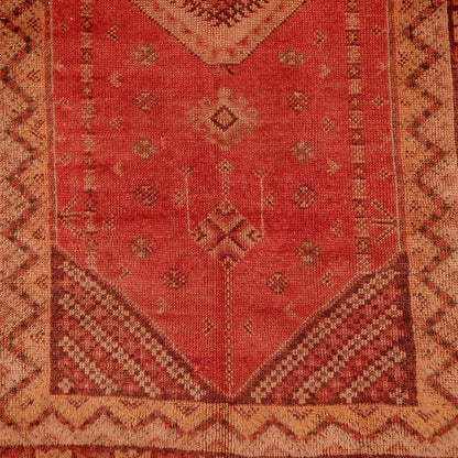 Vintage Moroccan Taznakht Rug – Handwoven Red Wool Masterpiece 7.0x4.9215x120cm