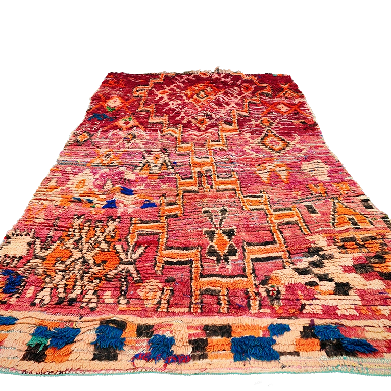 Vintage Moroccan Patchwork Rug 7.8x4.4ft / 240x135cm