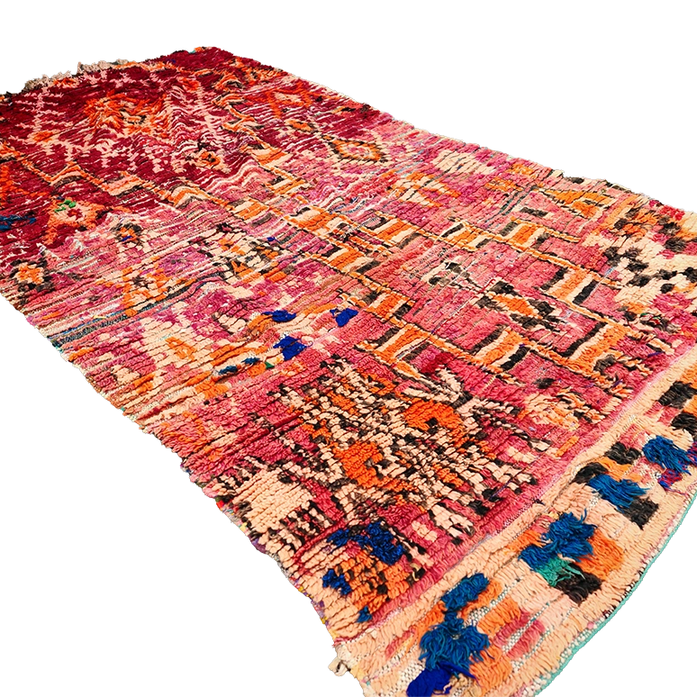 Vintage Moroccan Patchwork Rug 7.8x4.4ft / 240x135cm