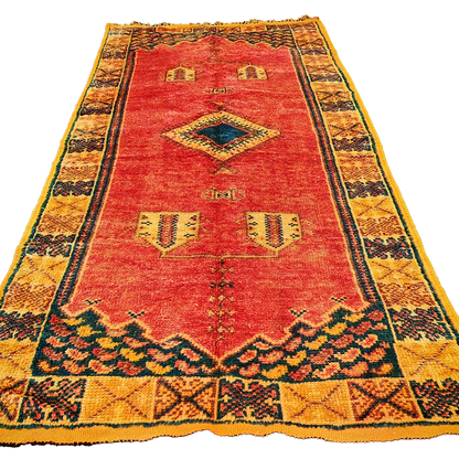 Vintage Moroccan Taznakht Rug 6.3x3.2 ft/ 195x100 cm