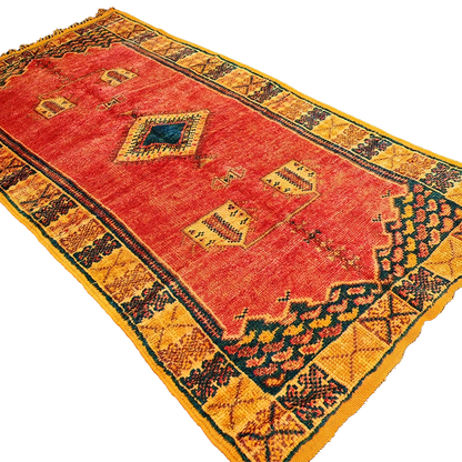 Vintage Moroccan Taznakht Rug 6.3x3.2 ft/ 195x100 cm