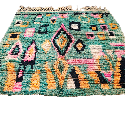 Handwoven Moroccan Beni Ourain Rug 4.4x3.7 ft/ 135x115cm