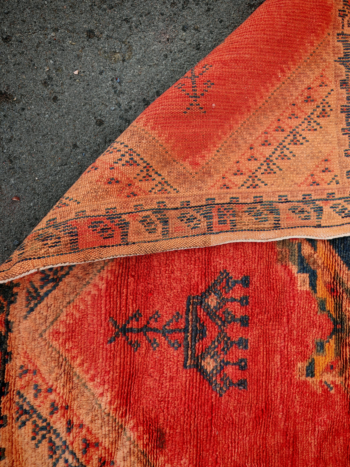 Houda Rug. Vintage Taznakht Rug-6.7x3 ft/ 200x100cm