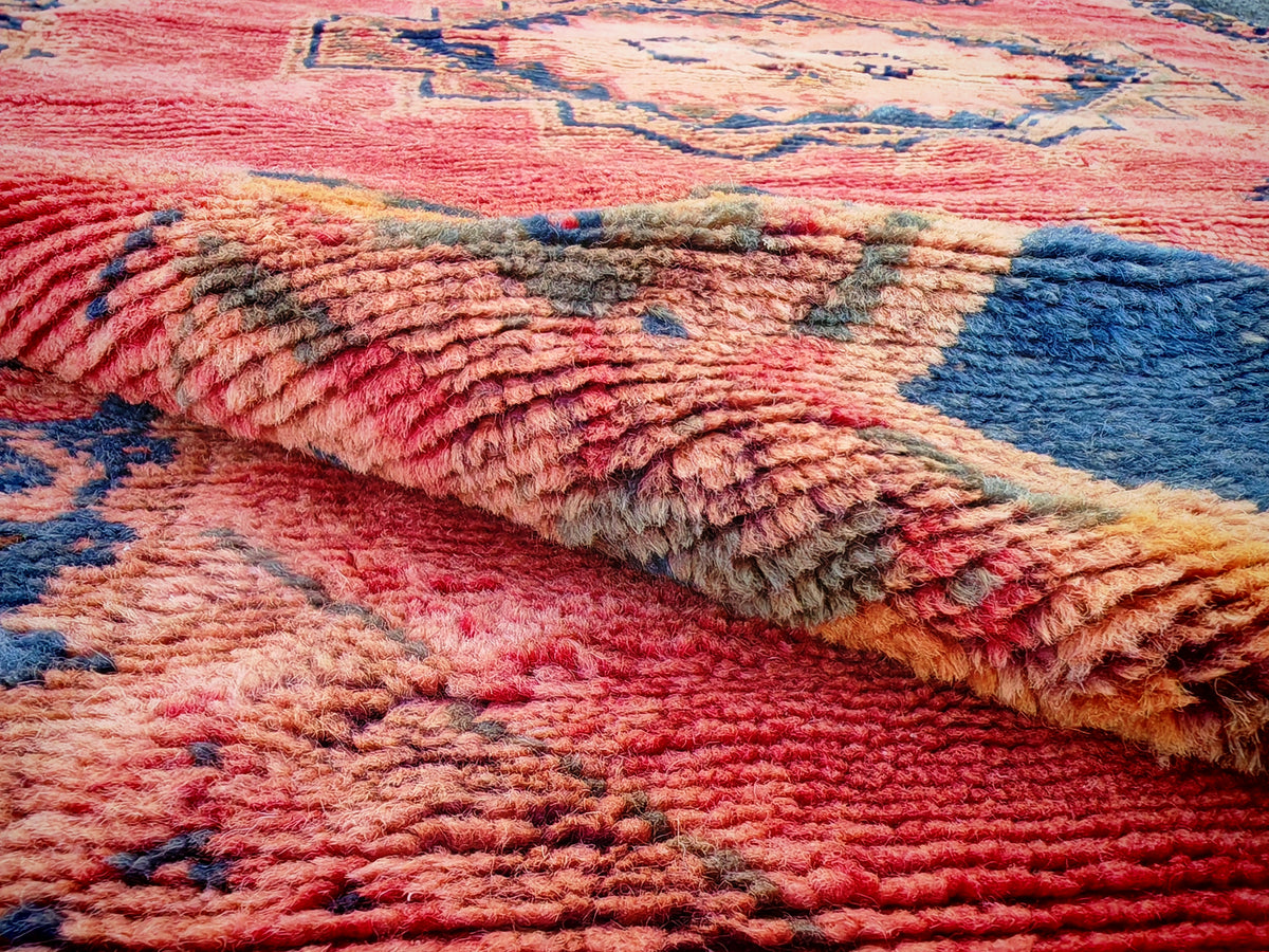 Houda Rug. Vintage Taznakht Rug-6.7x3 ft/ 200x100cm