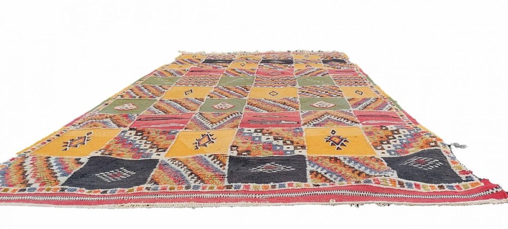 60-TML250150- Colourful Hard Wearing Moroccan Rug. 8.2x5 Ft Handmade Camel Wool Berber Carpet - Image 6