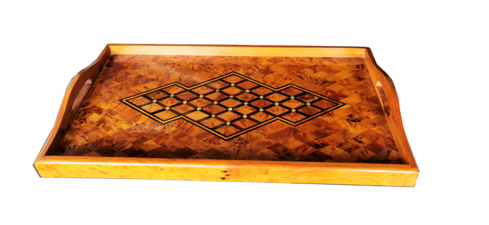 Luxurious Handmade Inlaid Tray. Mother of Pearl - Image 2