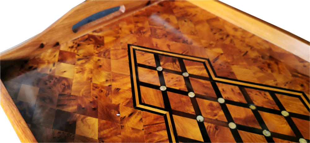 Luxurious Handmade Inlaid Tray. Mother of Pearl - Image 4