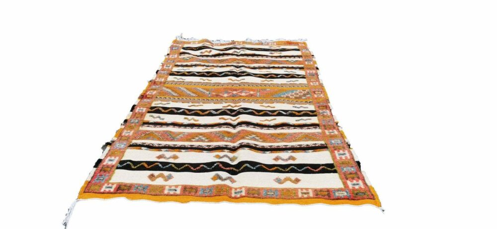 27-TSM210110- Authentic Moroccan Berber Rug. 6.8x3.6 ft /Camel and sheep wool/ 210x110cm - Image 3