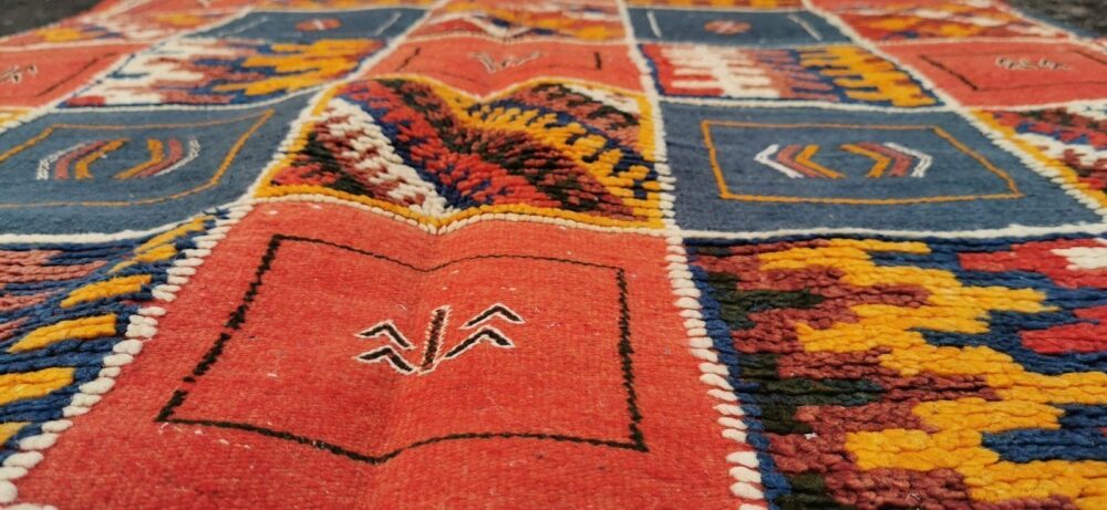 28-TSM210110/ Colourful Tribal Handmade Moroccan Rug. 6.5x3.6 ft Medium Berber Carpet/ 200x110 cm - Image 9