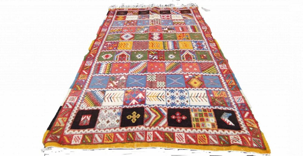 25-TML200150- Authentic Moroccan Berber Rug. Handmade Colourful Camel Wool Carpet . 6.5x4.9 Ft - Image 2