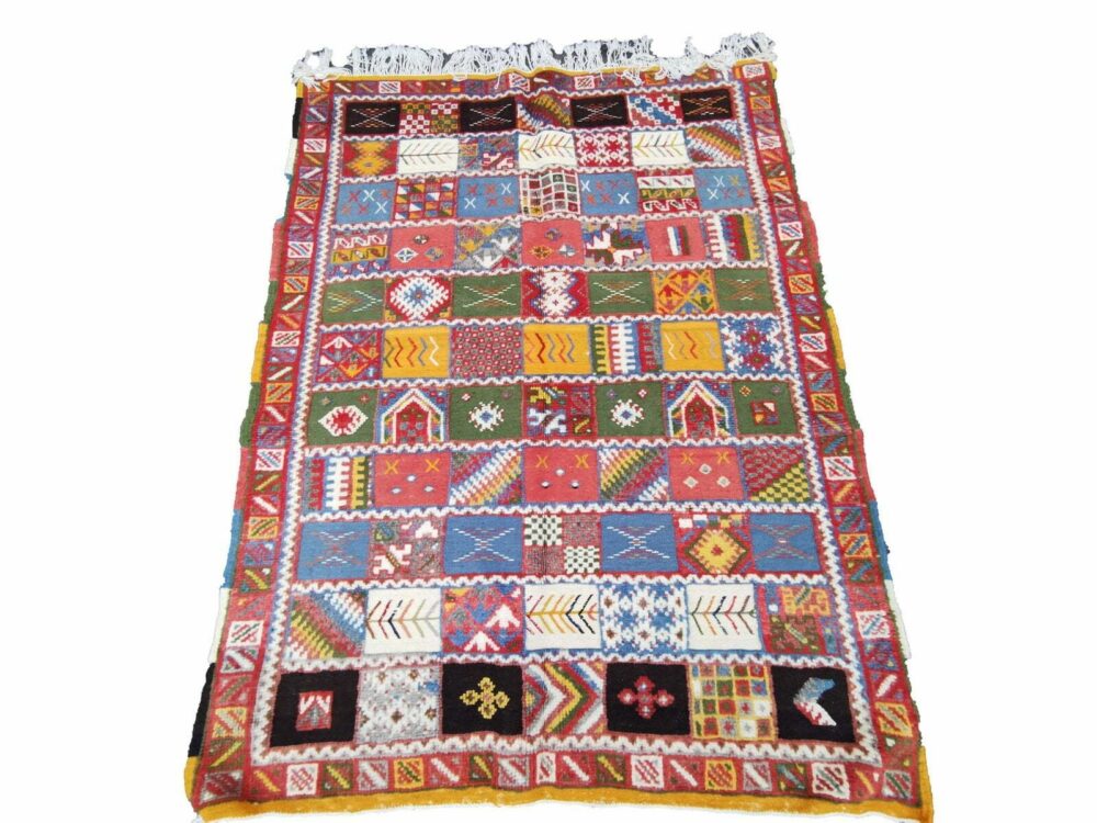 25-TML200150- Authentic Moroccan Berber Rug. Handmade Colourful Camel Wool Carpet . 6.5x4.9 Ft - Image 3