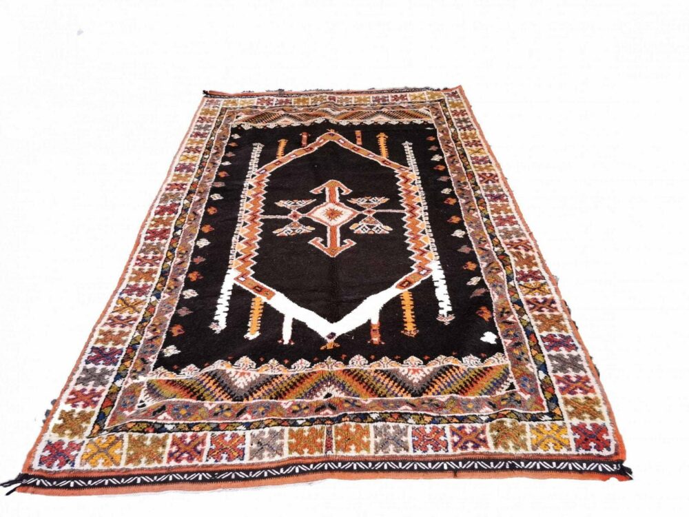 61-TML252150 Genuine Traditional Handmade Moroccan Rug. Berber Carpet. Natural Wool And Camel Hair 8.3x5ft - Image 4