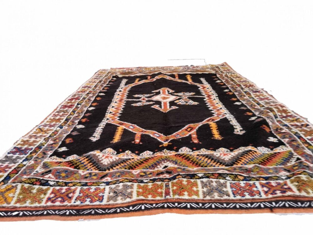 61-TML252150 Genuine Traditional Handmade Moroccan Rug. Berber Carpet. Natural Wool And Camel Hair 8.3x5ft - Image 3