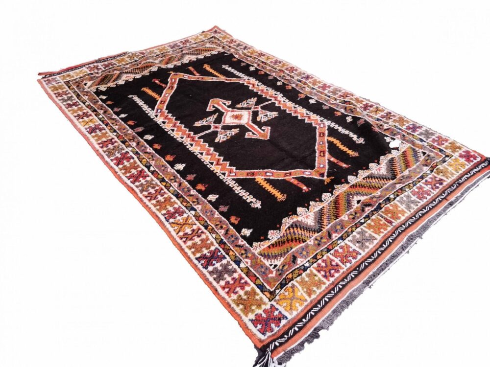 61-TML252150 Genuine Traditional Handmade Moroccan Rug. Berber Carpet. Natural Wool And Camel Hair 8.3x5ft - Image 2