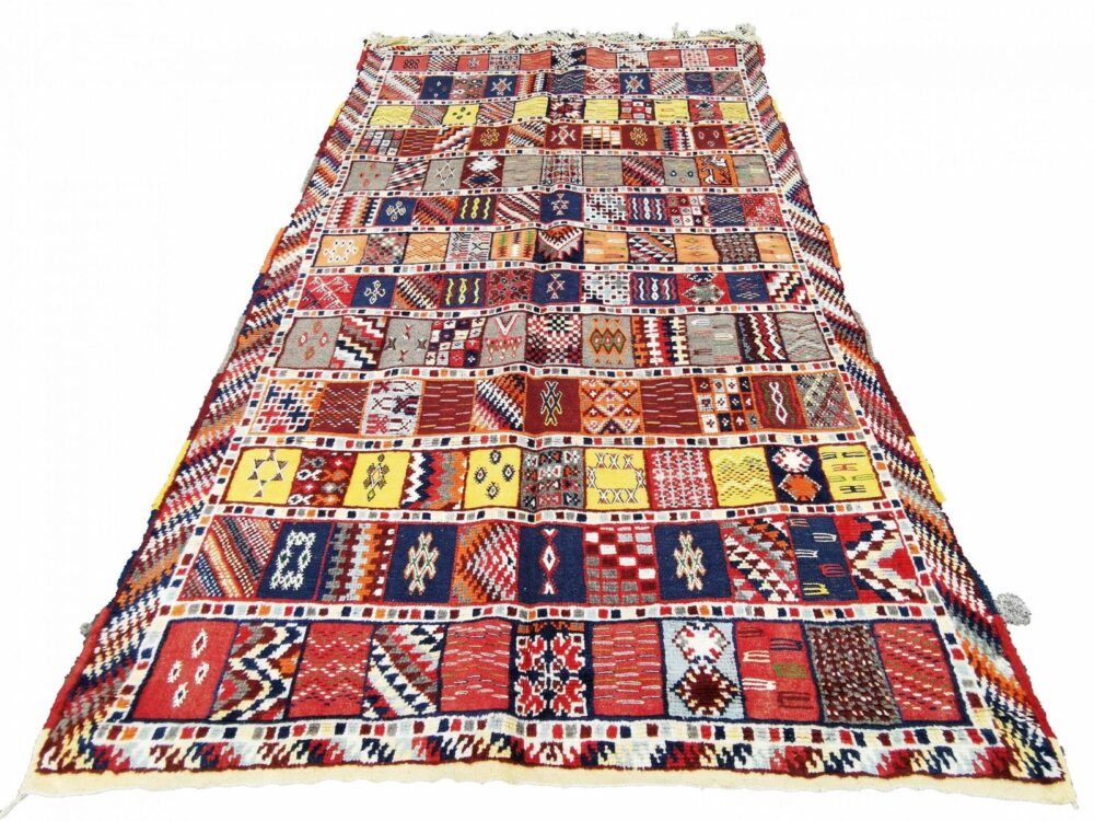 62-TML262158- Authentic Colourful Moroccan Carpet /8.6x5.2 ft- Vibrant Handmade Berber Rug Hand Woven Of Camel Wool - Image 3