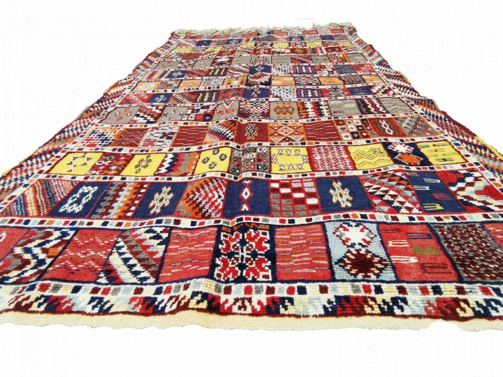 62-TML262158- Authentic Colourful Moroccan Carpet /8.6x5.2 ft- Vibrant Handmade Berber Rug Hand Woven Of Camel Wool - Image 4