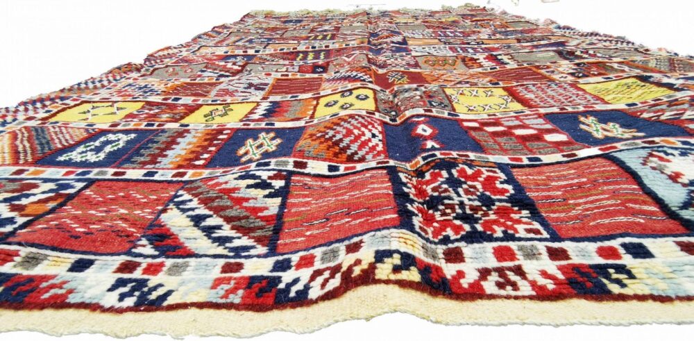 62-TML262158- Authentic Colourful Moroccan Carpet /8.6x5.2 ft- Vibrant Handmade Berber Rug Hand Woven Of Camel Wool - Image 6