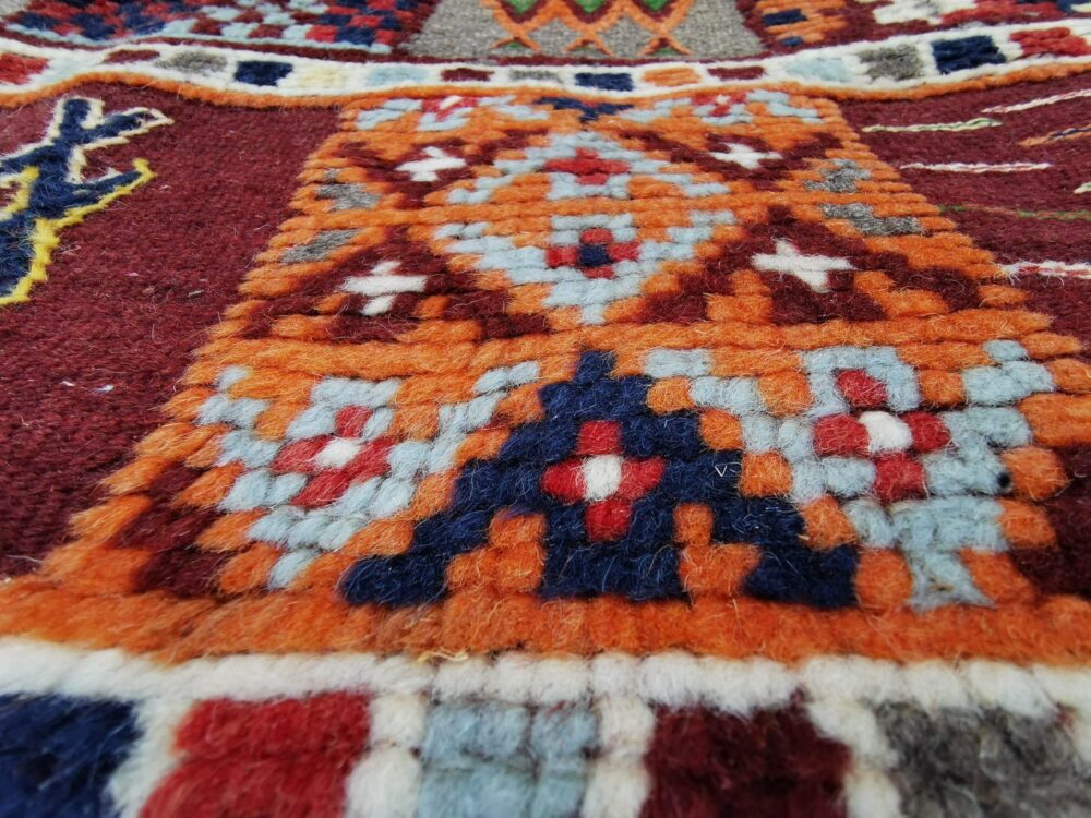 62-TML262158- Authentic Colourful Moroccan Carpet /8.6x5.2 ft- Vibrant Handmade Berber Rug Hand Woven Of Camel Wool - Image 10