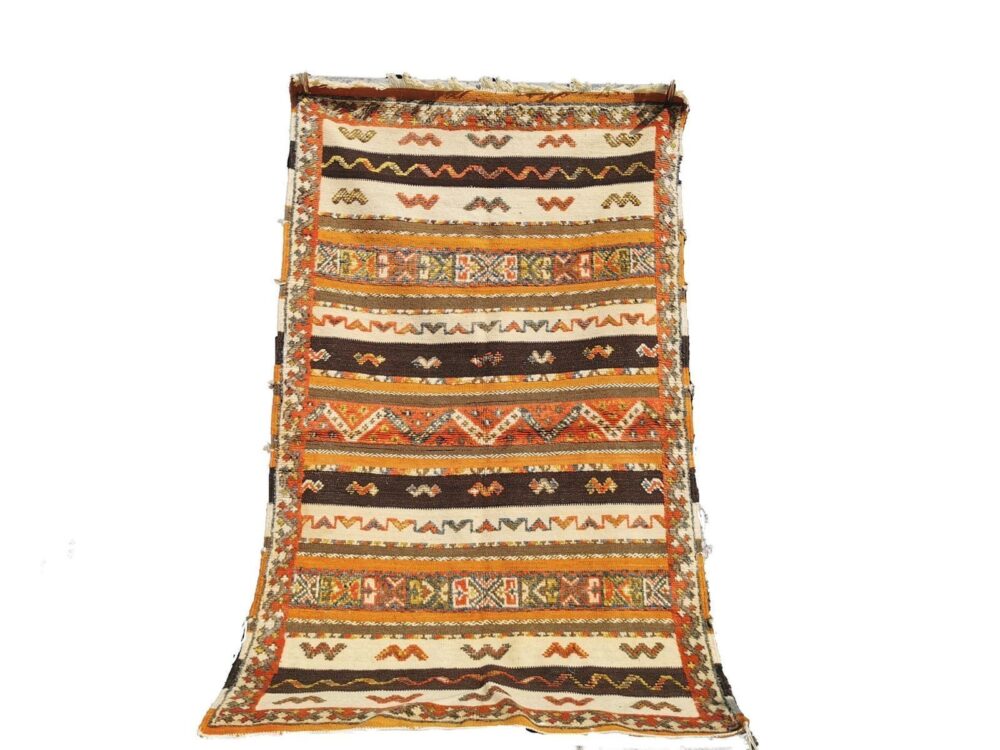 40-TSM200118 Traditional Handmade Moroccan Berber Rug 6.5x3.9ft/Camel Wool Carpet