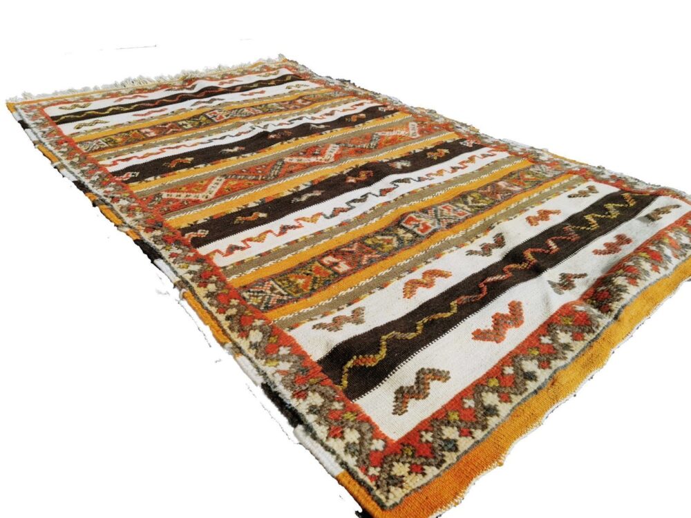 40-TSM200118 Traditional Handmade Moroccan Berber Rug 6.5x3.9ft/Camel Wool Carpet - Image 4