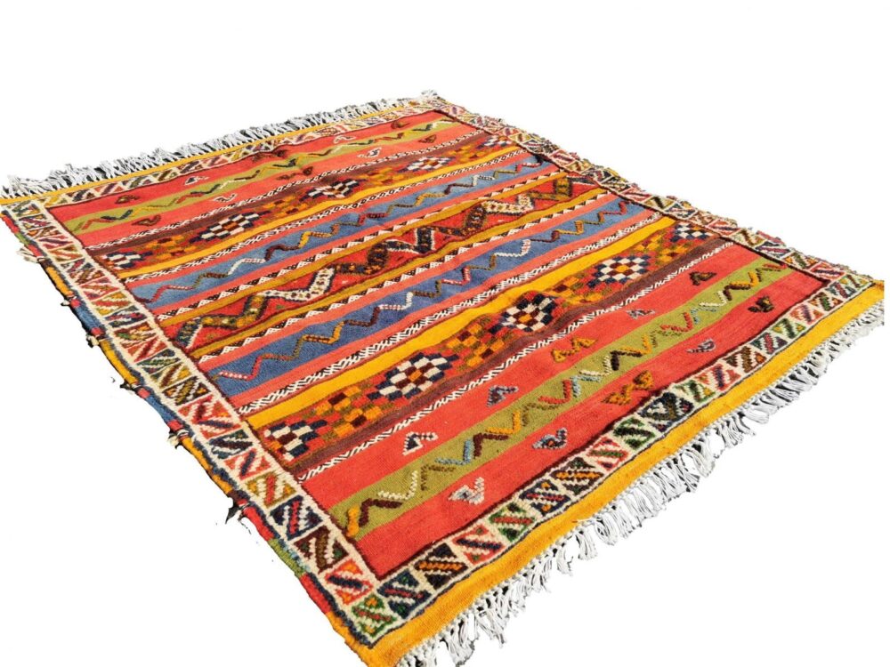 64-TSM165140- Handmade Colourful Moroccan Berber Rug 5.4x4.6 ft - Image 2