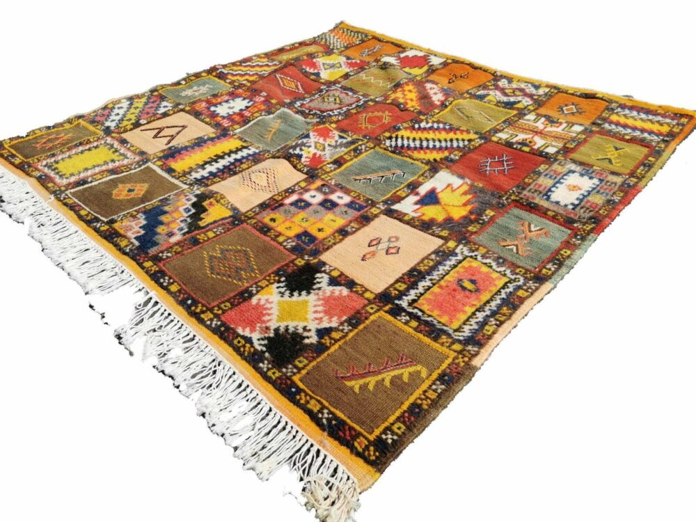 66-TSM150150- Handmade Square Moroccan Berber Rug. Medium Size/ 5x5 ft - Image 3