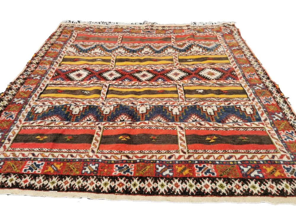 70-TML220210- Handmade Square Moroccan Berber Rug. Camel Wool Carpet- 7.2x6.8 ft - Image 2