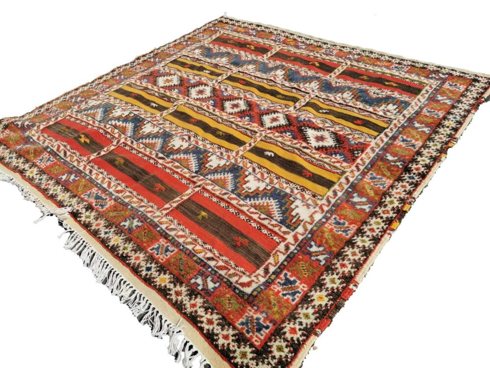 70-TML220210- Handmade Square Moroccan Berber Rug. Camel Wool Carpet- 7.2x6.8 ft - Image 3