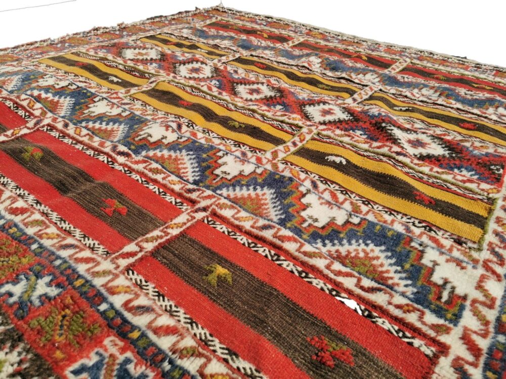 70-TML220210- Handmade Square Moroccan Berber Rug. Camel Wool Carpet- 7.2x6.8 ft - Image 4