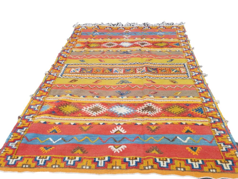 R139-Traditional Handmade Moroccan Berber Rug Camel Wool. 6.5x4.7 ft - Image 2