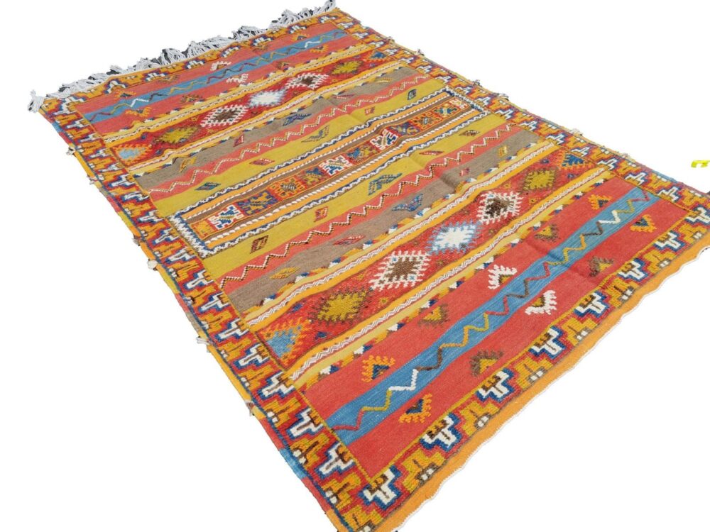 R139-Traditional Handmade Moroccan Berber Rug Camel Wool. 6.5x4.7 ft - Image 3