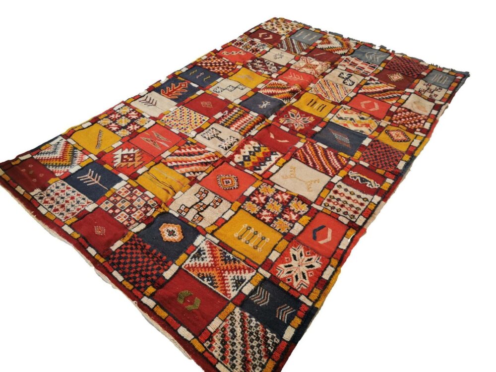 83-TML275158 Vibrant Traditional Handmade Moroccan Rug 9x5.2 ft.Camel Hair Genuine Berber Carpet - Image 2