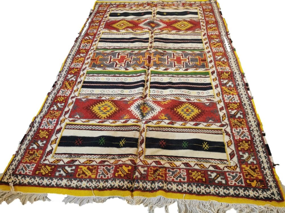 82-TML250150-Traditional Handmade Moroccan Berber Rug made of Camel Hair 8.2x4.8 ft Genuine Berber Carpet 250x148 cm - Image 2