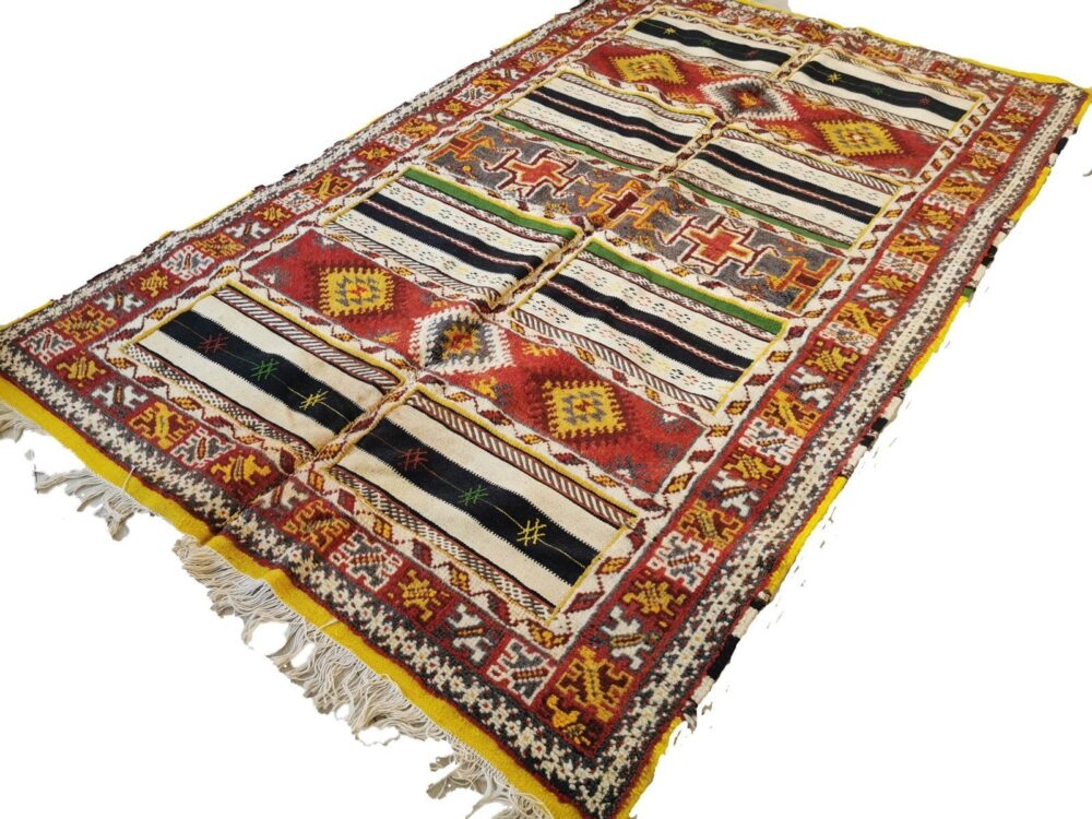 82-TML250150-Traditional Handmade Moroccan Berber Rug made of Camel Hair 8.2x4.8 ft Genuine Berber Carpet 250x148 cm - Image 3