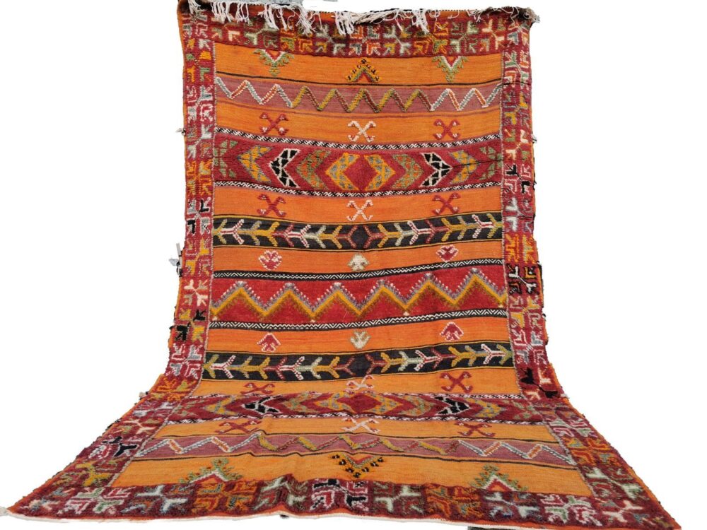 92-TML250150- Handmade Traditional Camel Wool Rug. Berber Design 8.2x4.9 ft