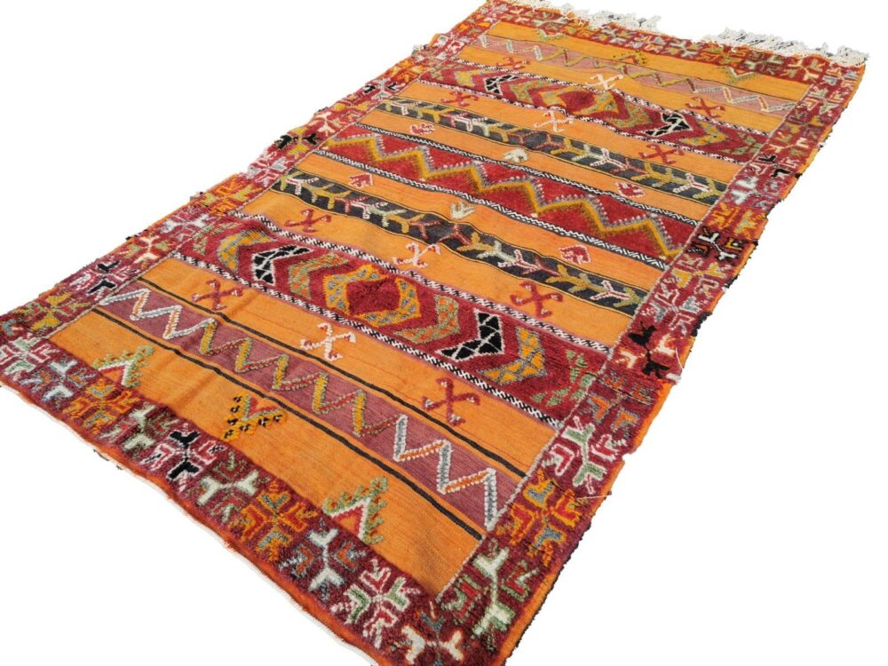 92-TML250150- Handmade Traditional Camel Wool Rug. Berber Design 8.2x4.9 ft - Image 2