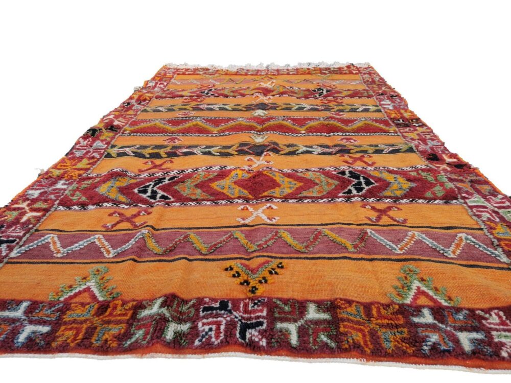 92-TML250150- Handmade Traditional Camel Wool Rug. Berber Design 8.2x4.9 ft - Image 3