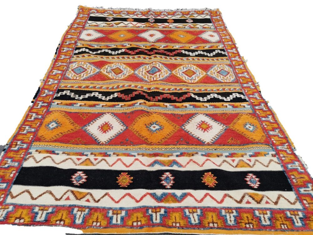 96-TML250160- Handmade Square Moroccan Berber Rug. Camel Wool Carpet-8.3x5.2 ft - Image 2