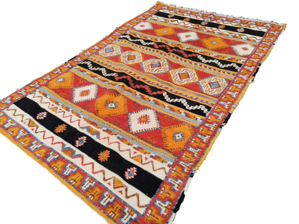 96-TML250160- Handmade Square Moroccan Berber Rug. Camel Wool Carpet-8.3x5.2 ft - Image 3