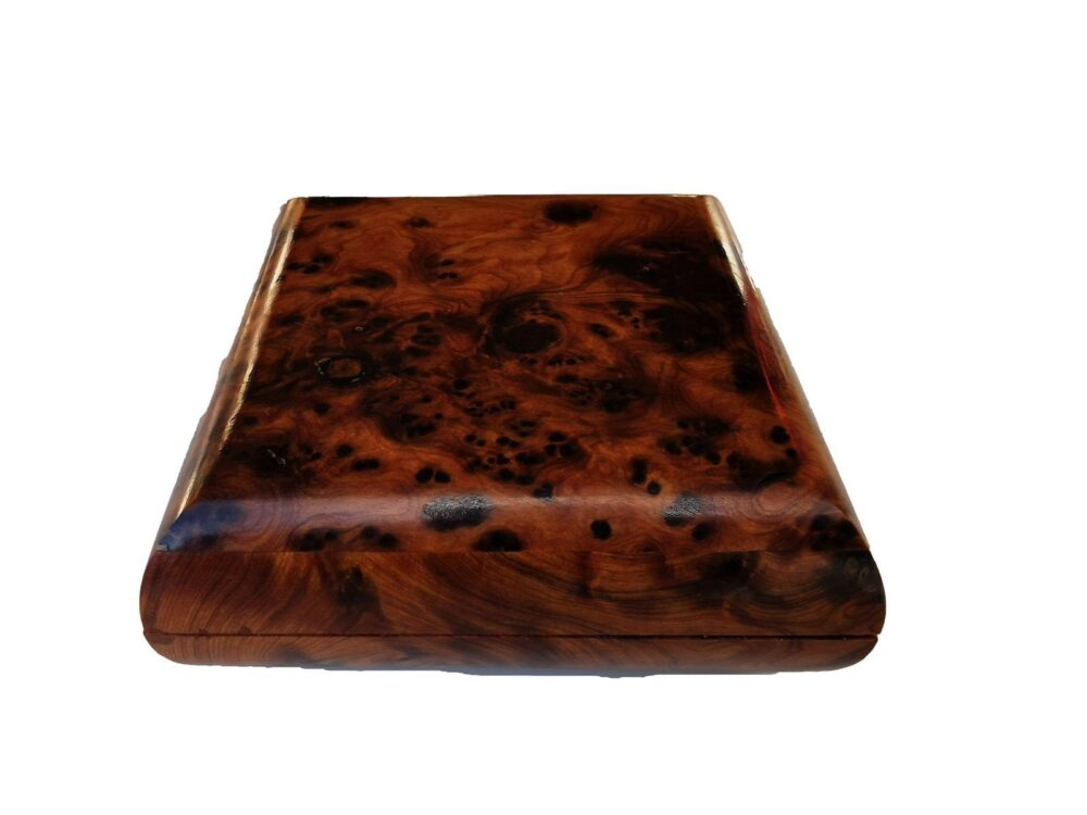 T130- Handmade Wooden Burl Box. Jewellery/Cufflinks Box 10x10 cm - Image 3