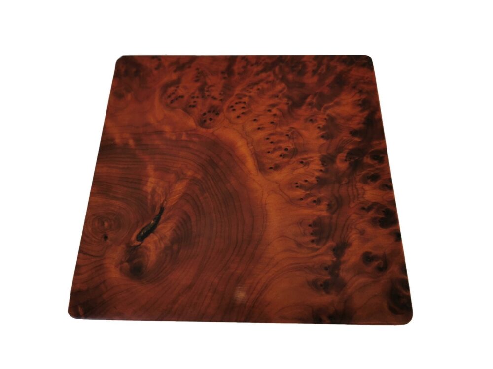 T129- Handmade Wooden Thuya Burl Box. Jewellery/Cufflinks Box 12x12 cm - Image 3