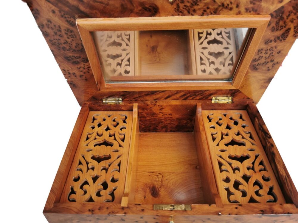 T138- Luxurious Jewellery/Cufflinks box made of the Thuya Burl 11x7.8x4.7" - Image 5