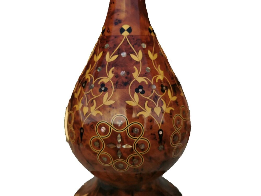 T148- 27.5x11" Fabulous Large Inlaid Vase inlaid with Ebony, Lemon Wood and Mother of pearl - Image 3