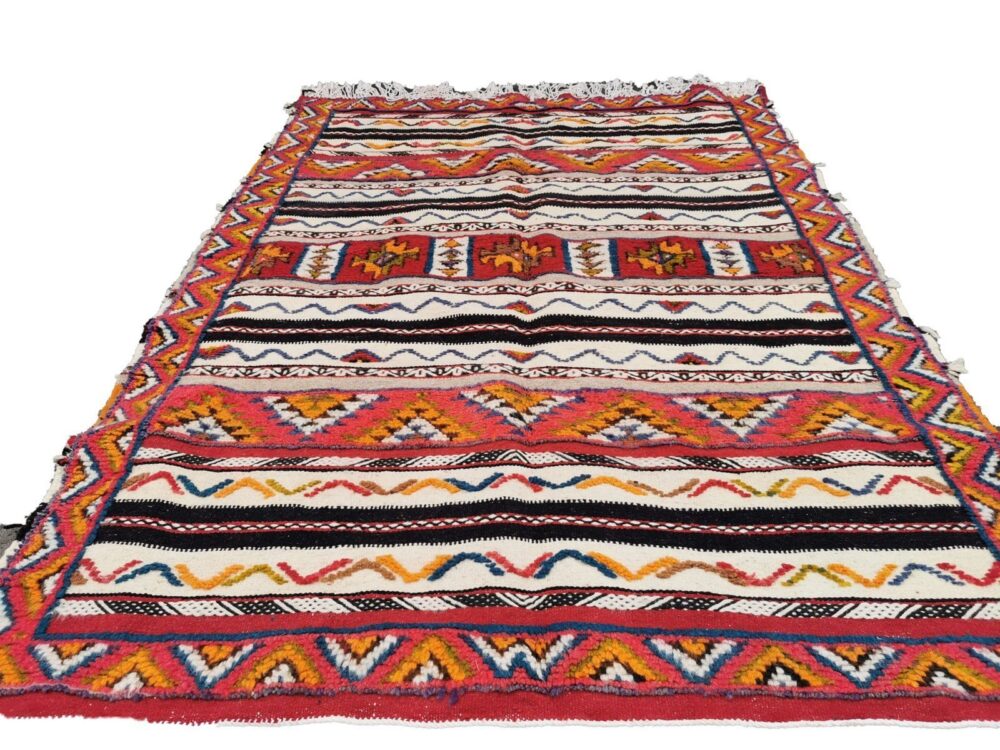 R208-Handmade Large Colourful Moroccan Berber Rug. Camel Wool Carpet-6.5x4.9 ft 200x150cm - Image 2