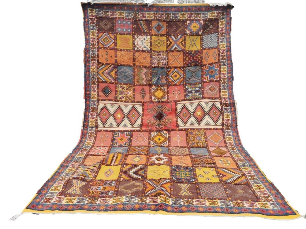 R191- Handmade Large Colourful Moroccan Berber Rug. Camel Wool Carpet-10.4x6.4 ft 320x196cm