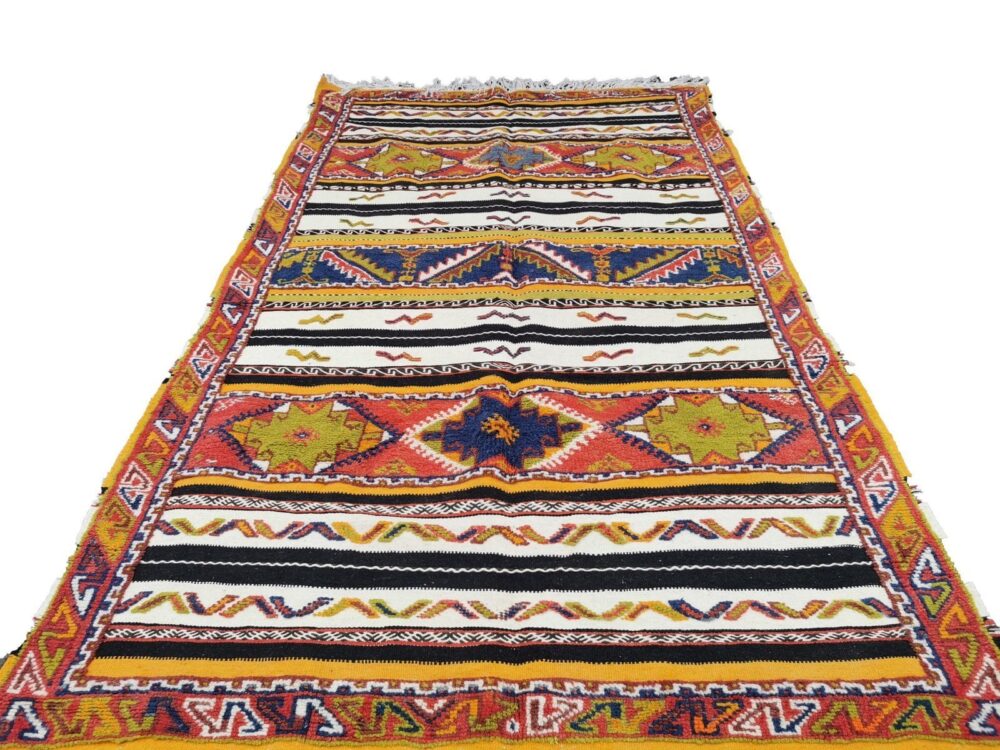 R186- Handmade Large Colourful Moroccan Berber Rug. Camel Wool Carpet-8.8x5.2 ft 270x160cm - Image 2